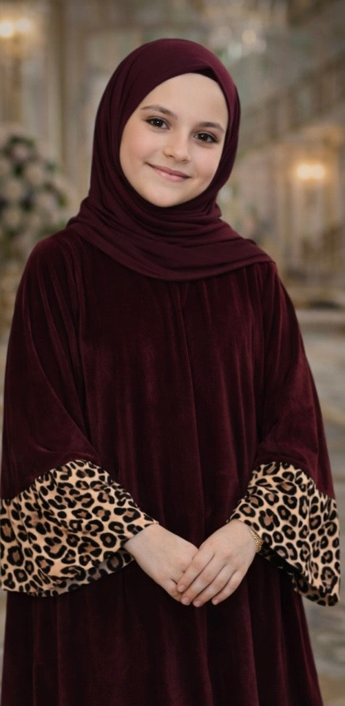 Girls Velvet Abaya – Prayer & Occasions Heba Boutique
