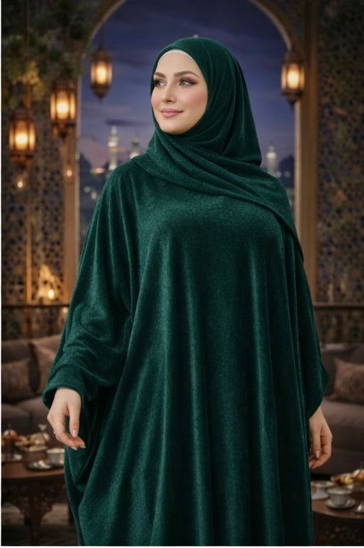 Velvet Batwing Abaya – Free Size | Prayer & Gatherings