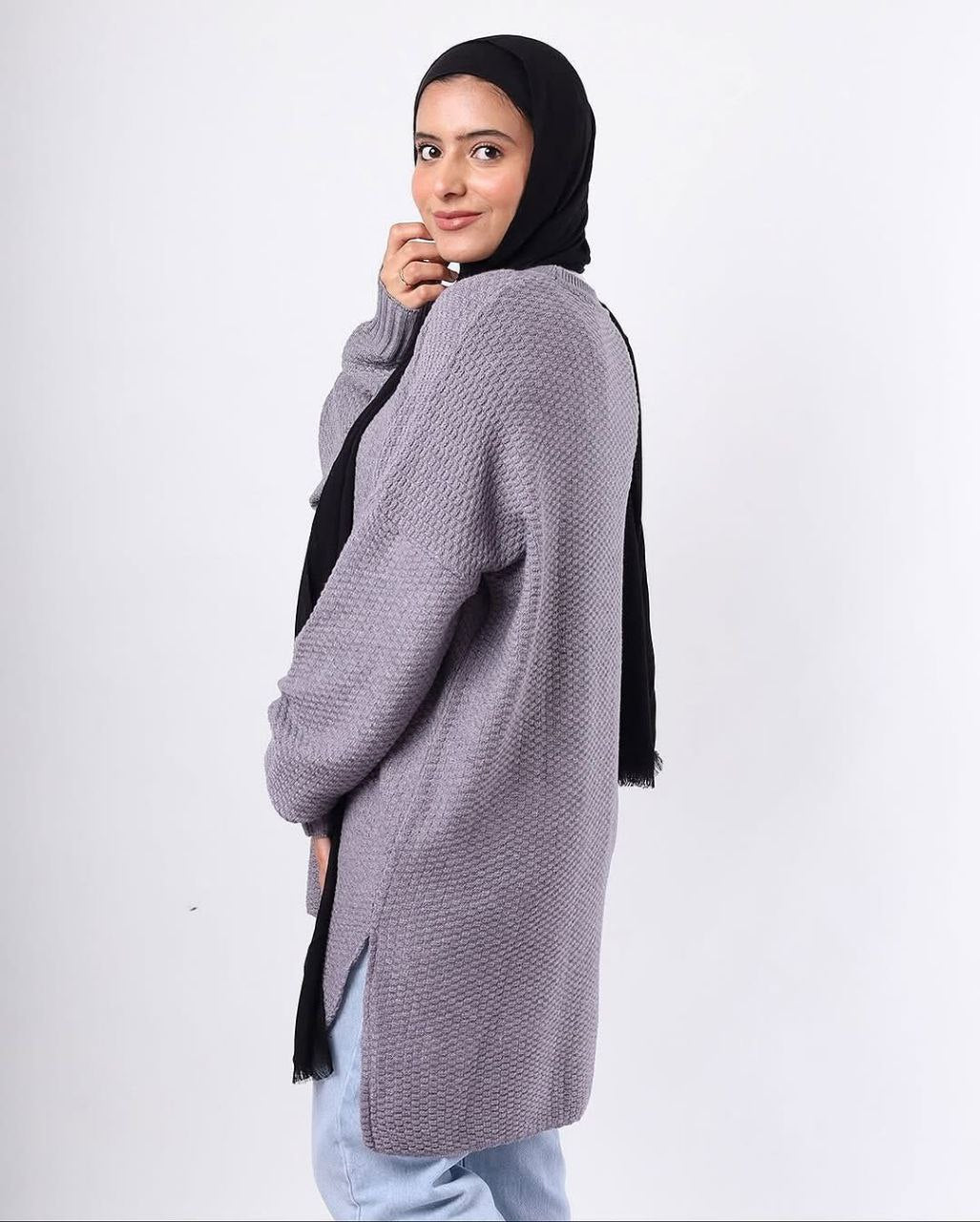 Knitted Free Size Winter Sweater – Soft Tricot Wool Pullover for Women – Modest Warm Top