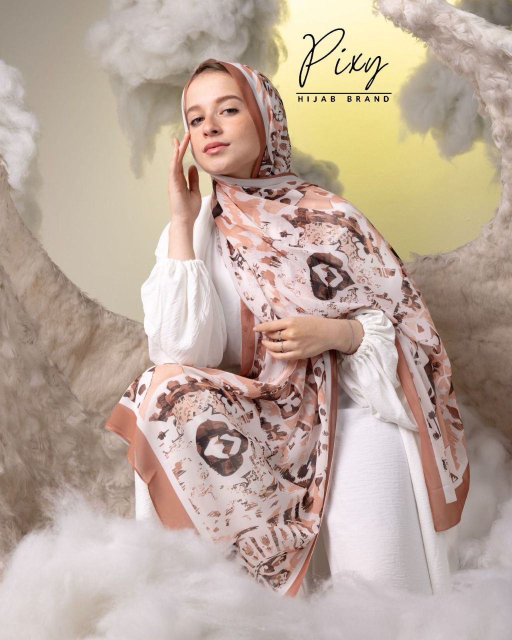 🧕 Digital Printed Crêpe Chiffon Hijab – Elegant & Practical