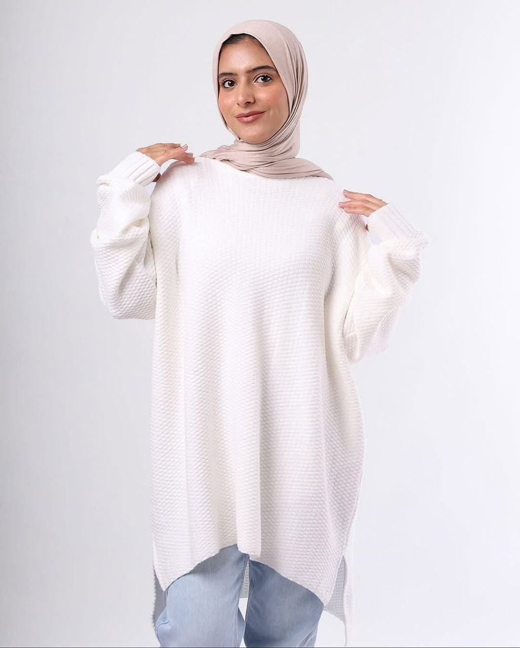 Knitted Free Size Winter Sweater – Soft Tricot Wool Pullover for Women – Modest Warm Top