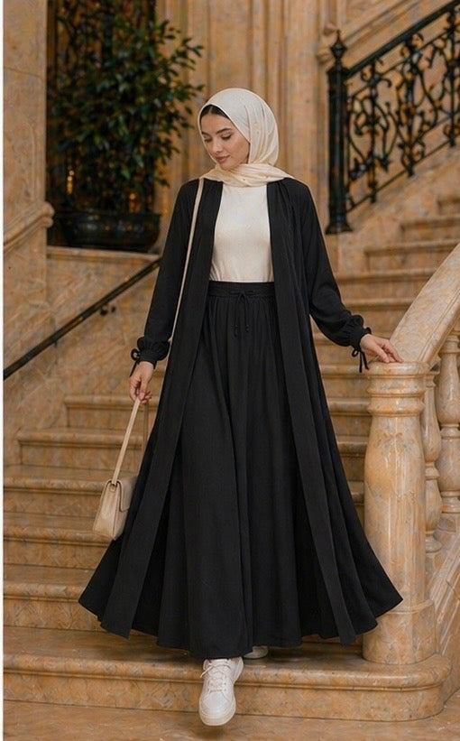 Modest Cardigan & Maxi Skirt Set – Elegant Everyday Outfit Heba Boutique