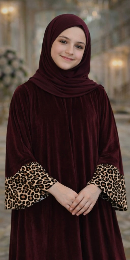 Girls Velvet Abaya – Prayer & Occasions Heba Boutique