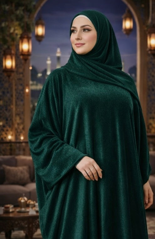 Velvet Batwing Abaya – Free Size | Prayer & Gatherings