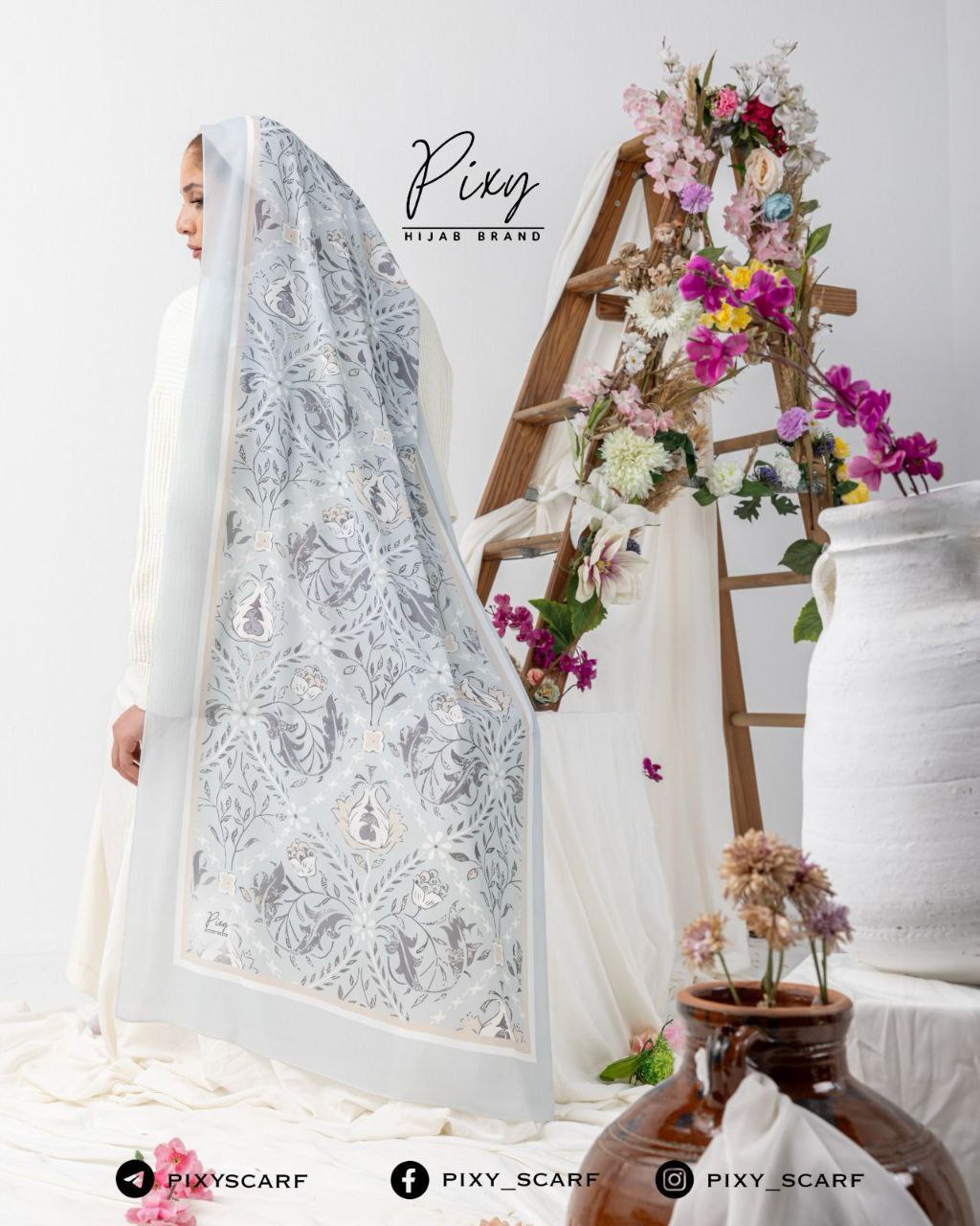 🧕 Digital Printed Crêpe Chiffon Hijab – Elegant & Practical