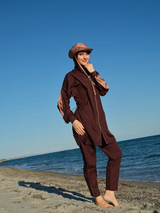 Modest Swimwear Set with Matching Swim Cap Heba Boutique