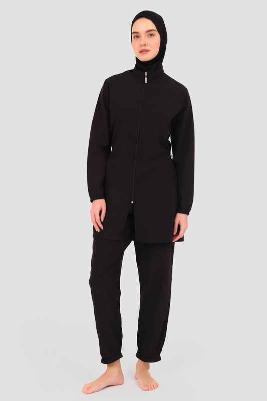 Black Parachute Swimwear Set – Modest, Lightweight & Quick-Dry