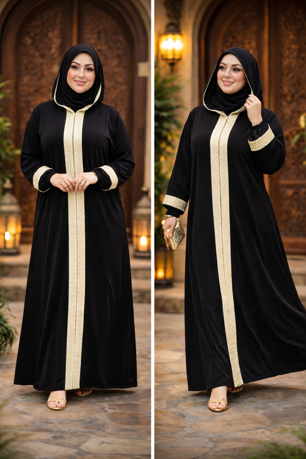 Cotton Marasi Gold Abaya – Code 6215