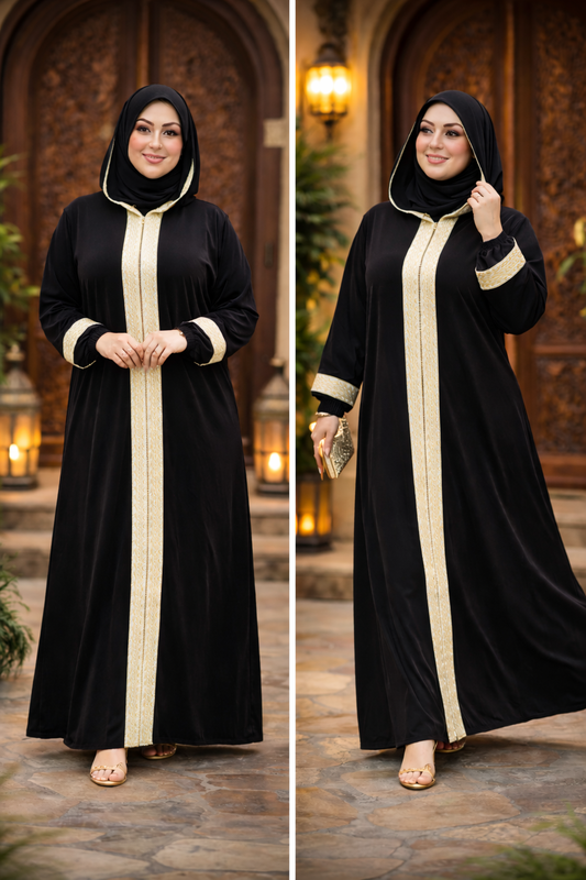 Cotton Marasi Gold Abaya – Code 6215