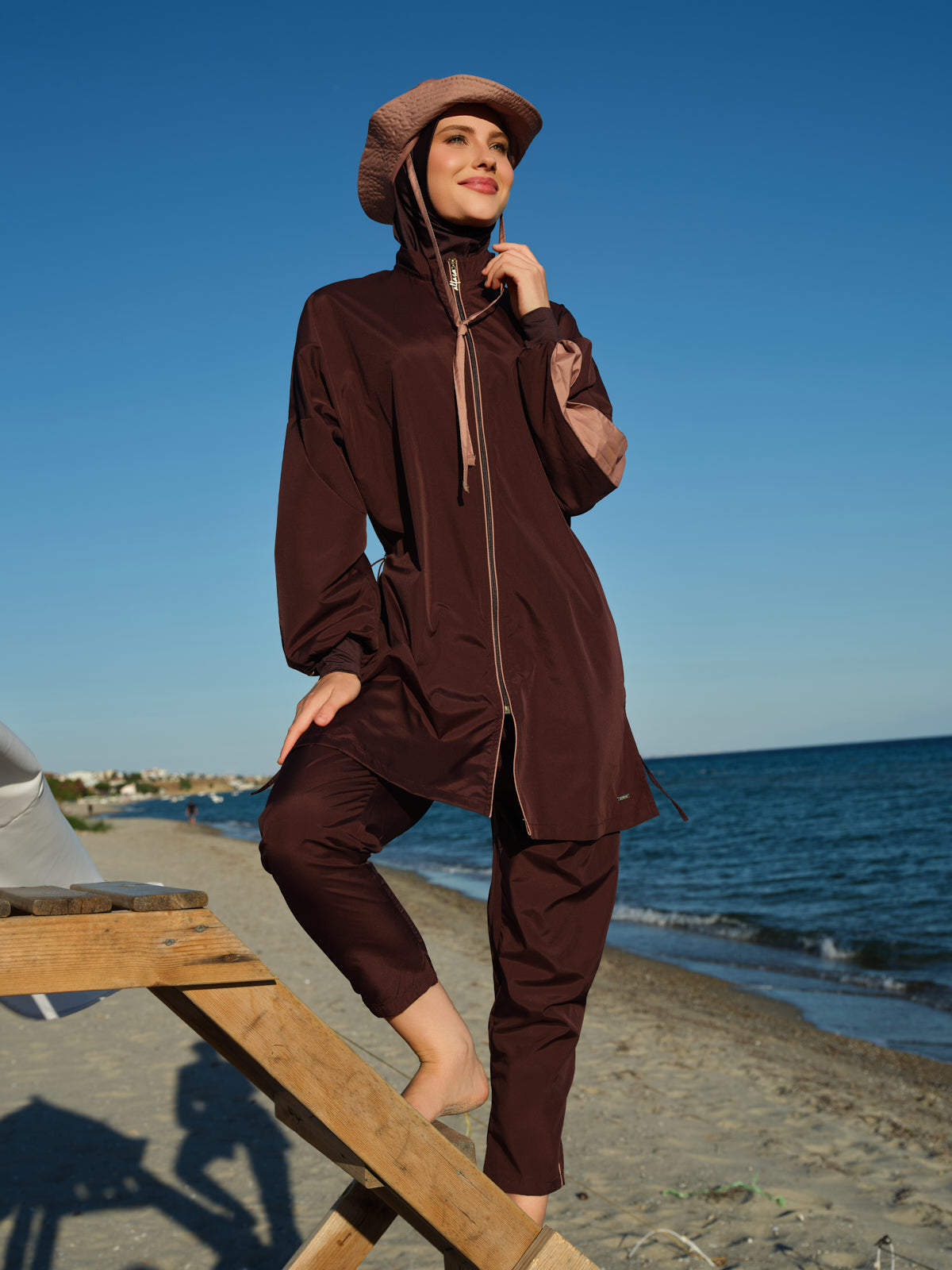 Modest Swimwear Set with Matching Swim Cap Heba Boutique