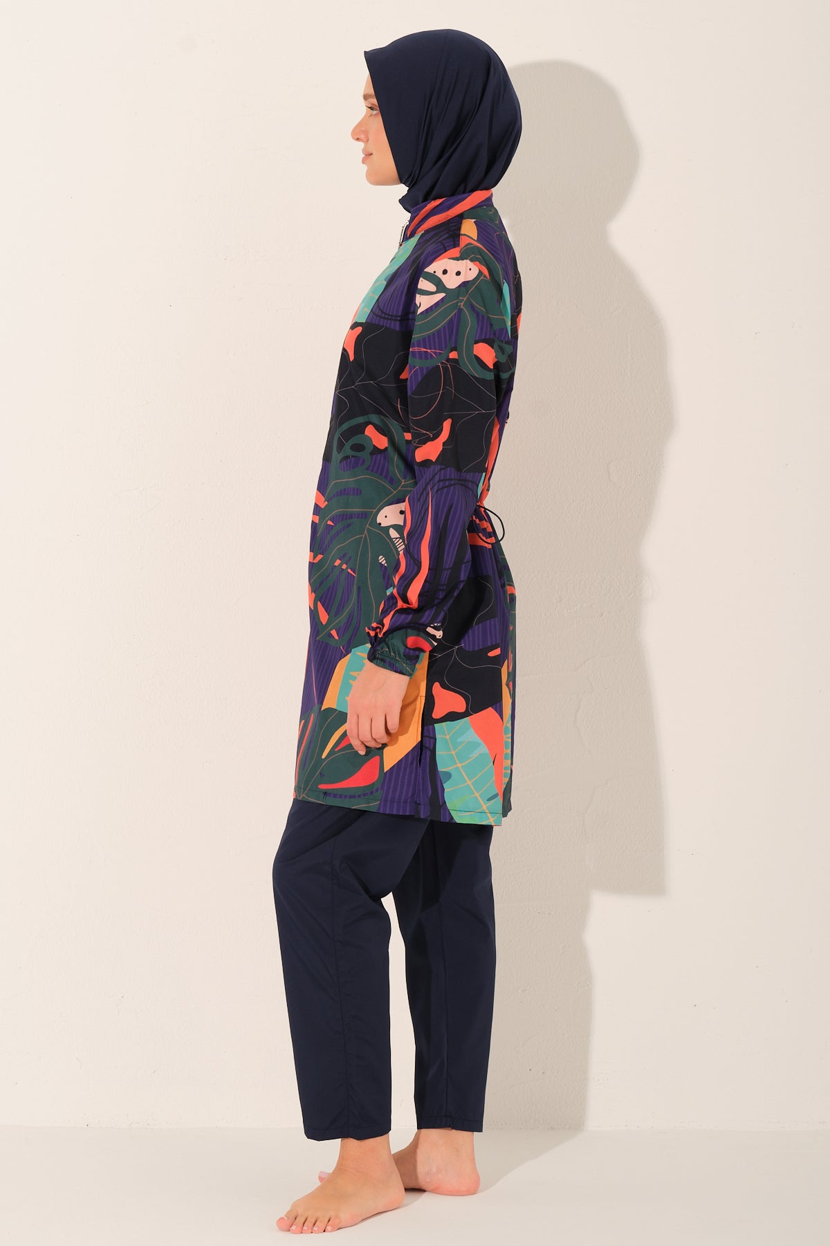 Premium 5-Piece Tropical Burkini Set | Full Coverage Swimwear Heba Boutique