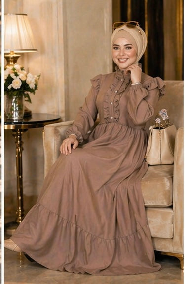 Modest Crepe Dress Heba Boutique