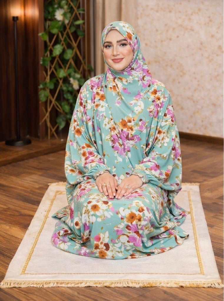 🌸 Modest Floral Isdal – Soft Printed Cotton (Code 6040