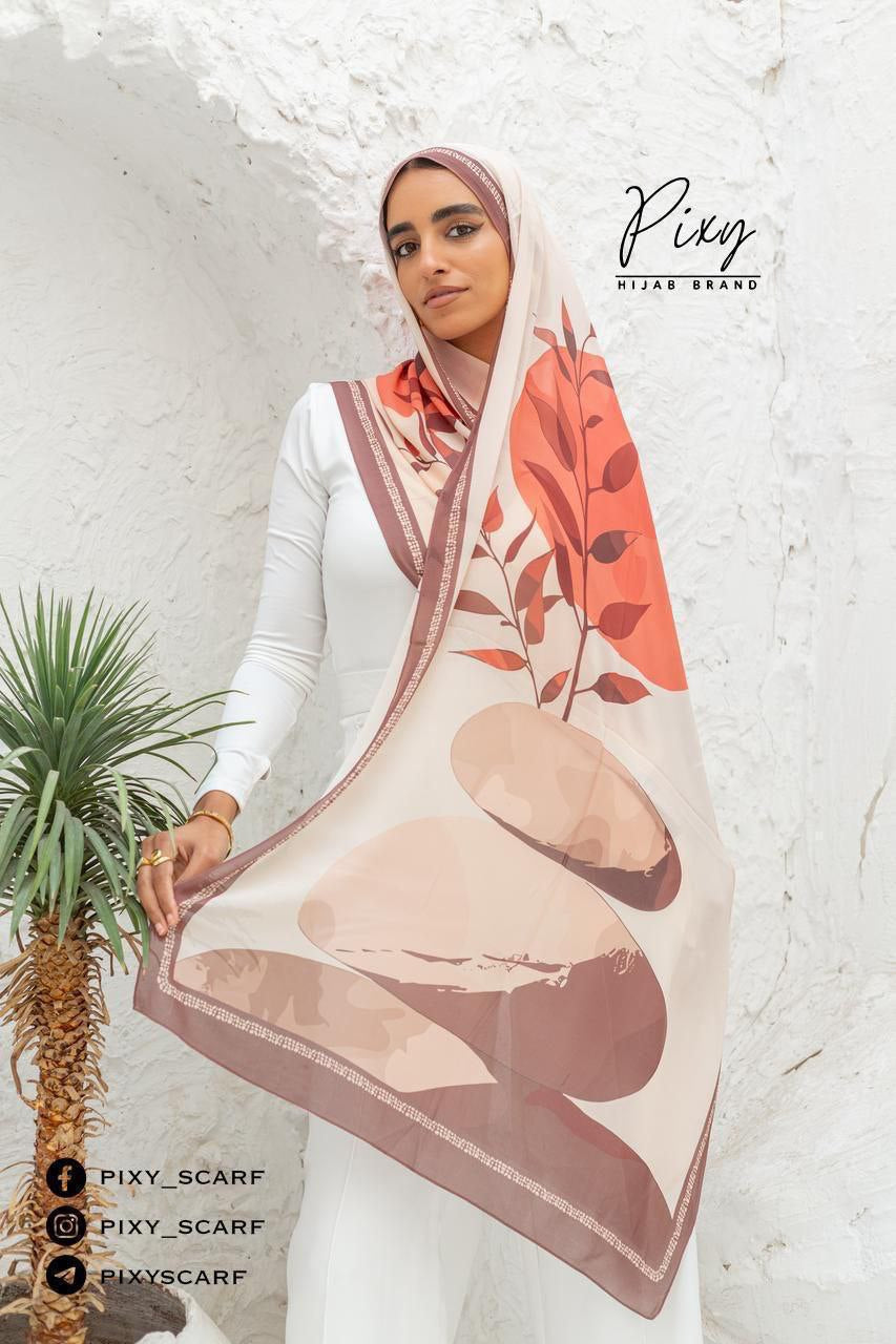 🧕 Digital Printed Crêpe Chiffon Hijab – Elegant & Practical