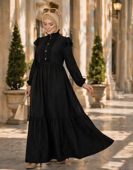 Modest Crepe Dress Heba Boutique