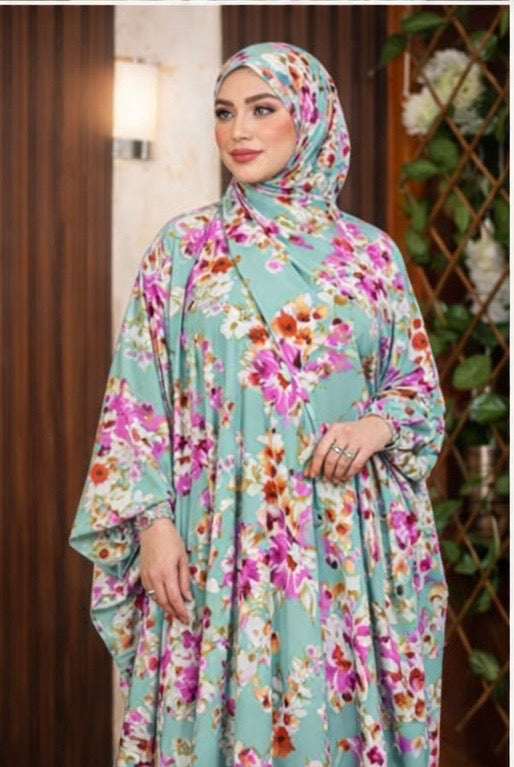 🌸 Modest Floral Isdal – Soft Printed Cotton (Code 6040