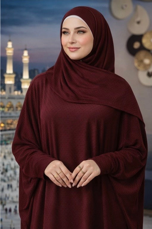 Velvet Draped Abaya – Free Size | Prayer & Occasions