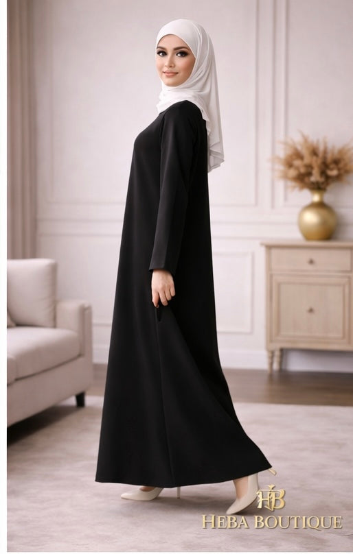 Rosaline Solid Modest Maxi Dress Heba Boutique