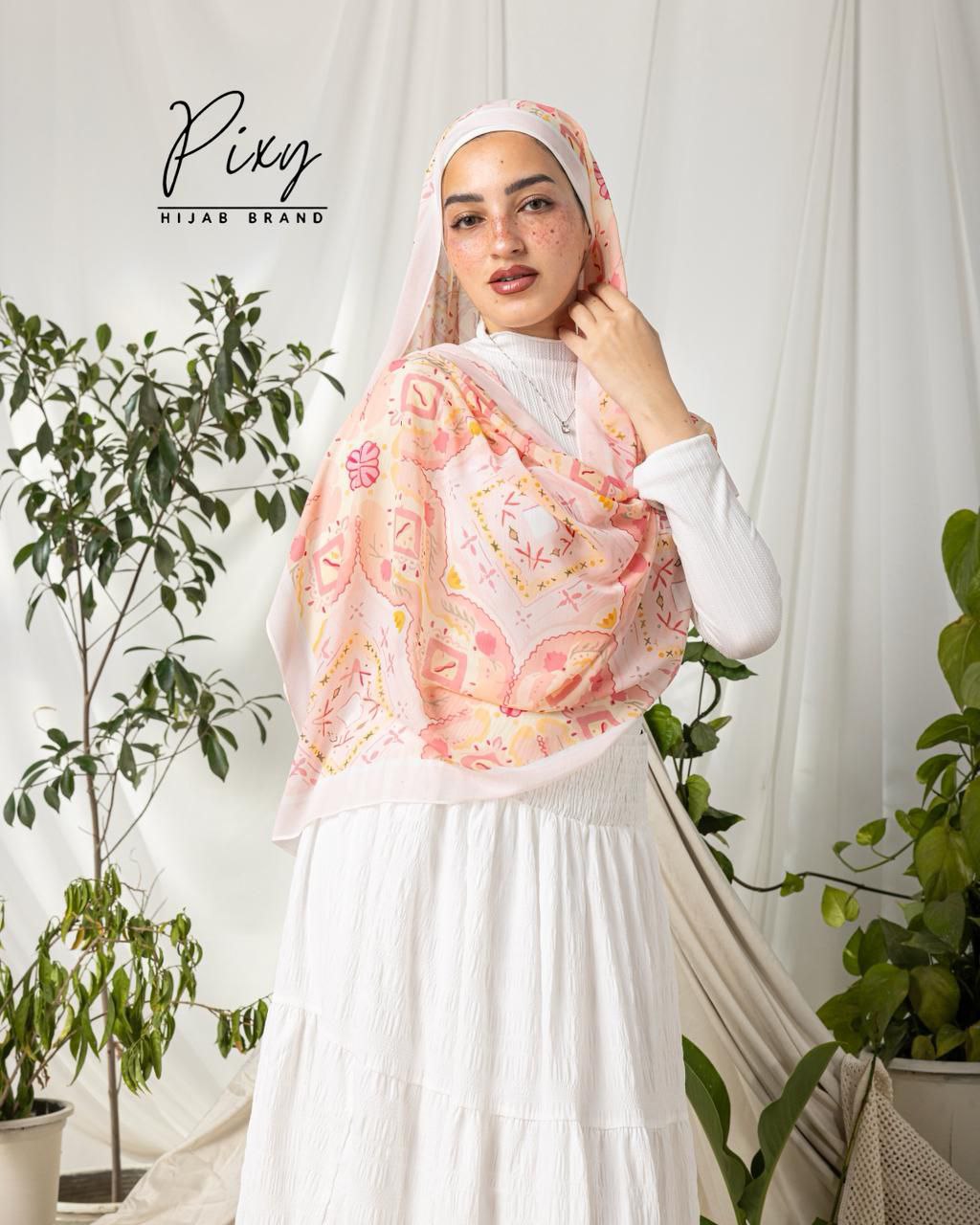 🧕 Digital Printed Crêpe Chiffon Hijab – Elegant & Practical