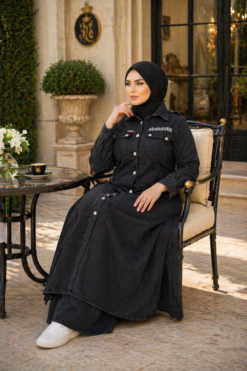 Denim Two-Piece Set | Modest & Stylish | Blue & Black Heba Boutique