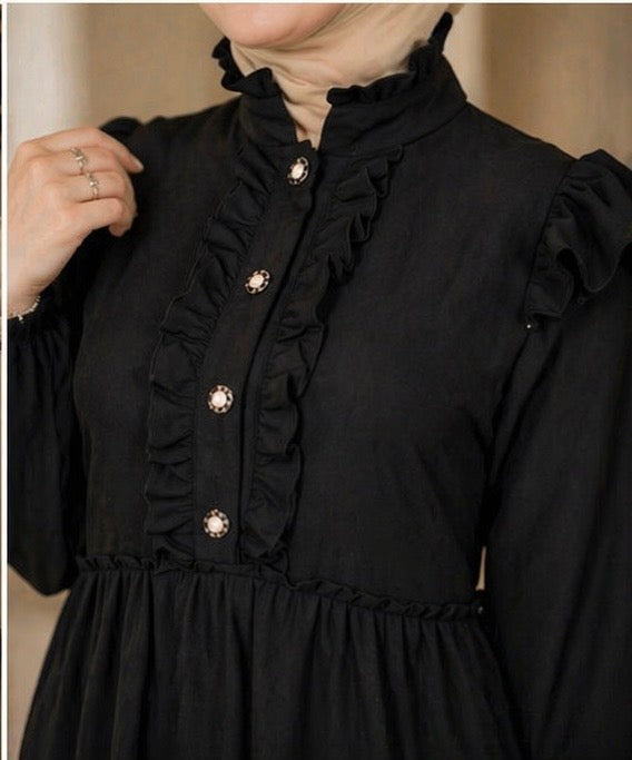 Modest Crepe Dress Heba Boutique