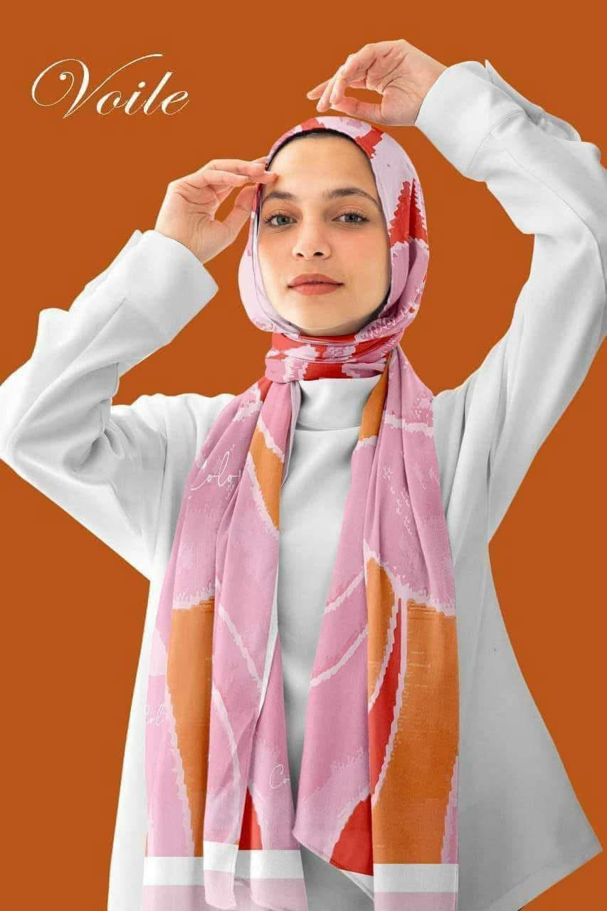 🧕 Digital Printed Crêpe Chiffon Hijab – Elegant & Practical