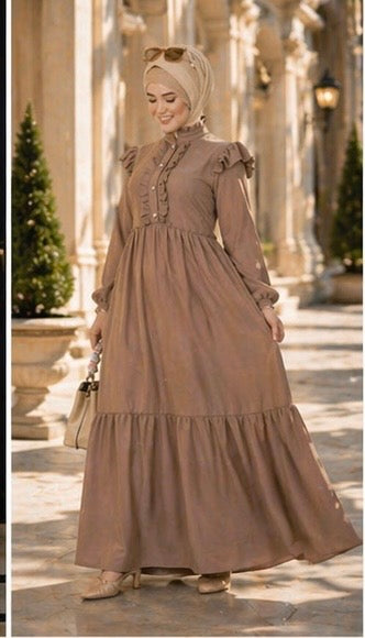Modest Crepe Dress Heba Boutique