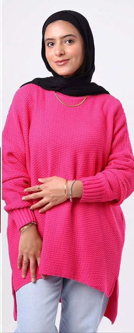Knitted Free Size Winter Sweater – Soft Tricot Wool Pullover for Women – Modest Warm Top