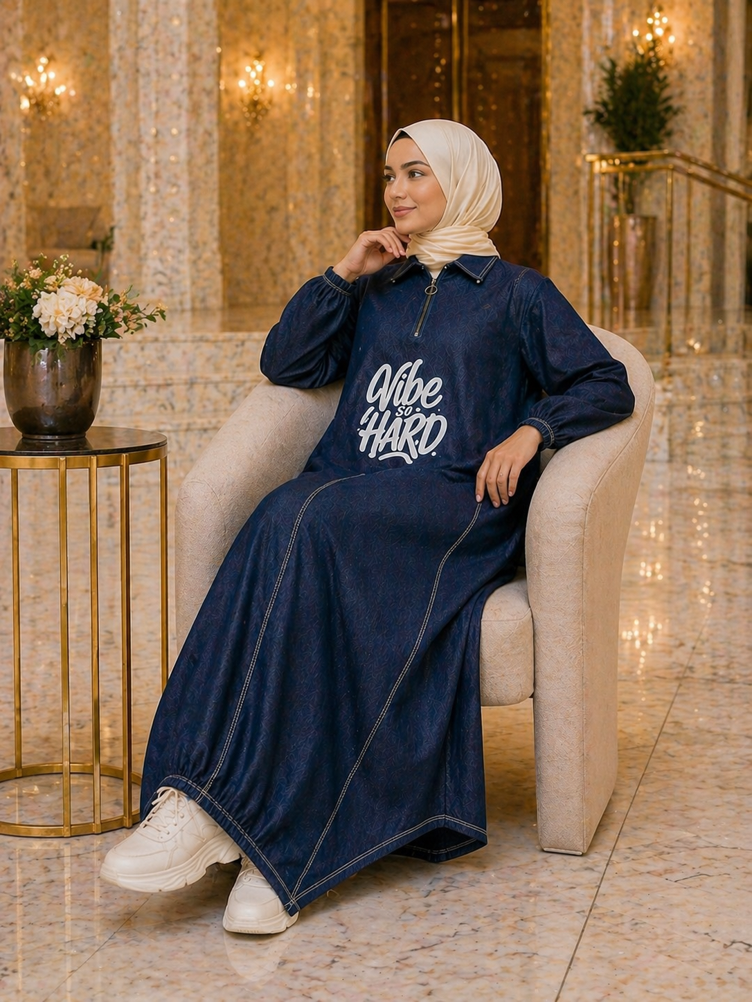 ✨ Modest Denim Maxi Dress – Effortless Everyday Look (M–3XL) Heba Boutique