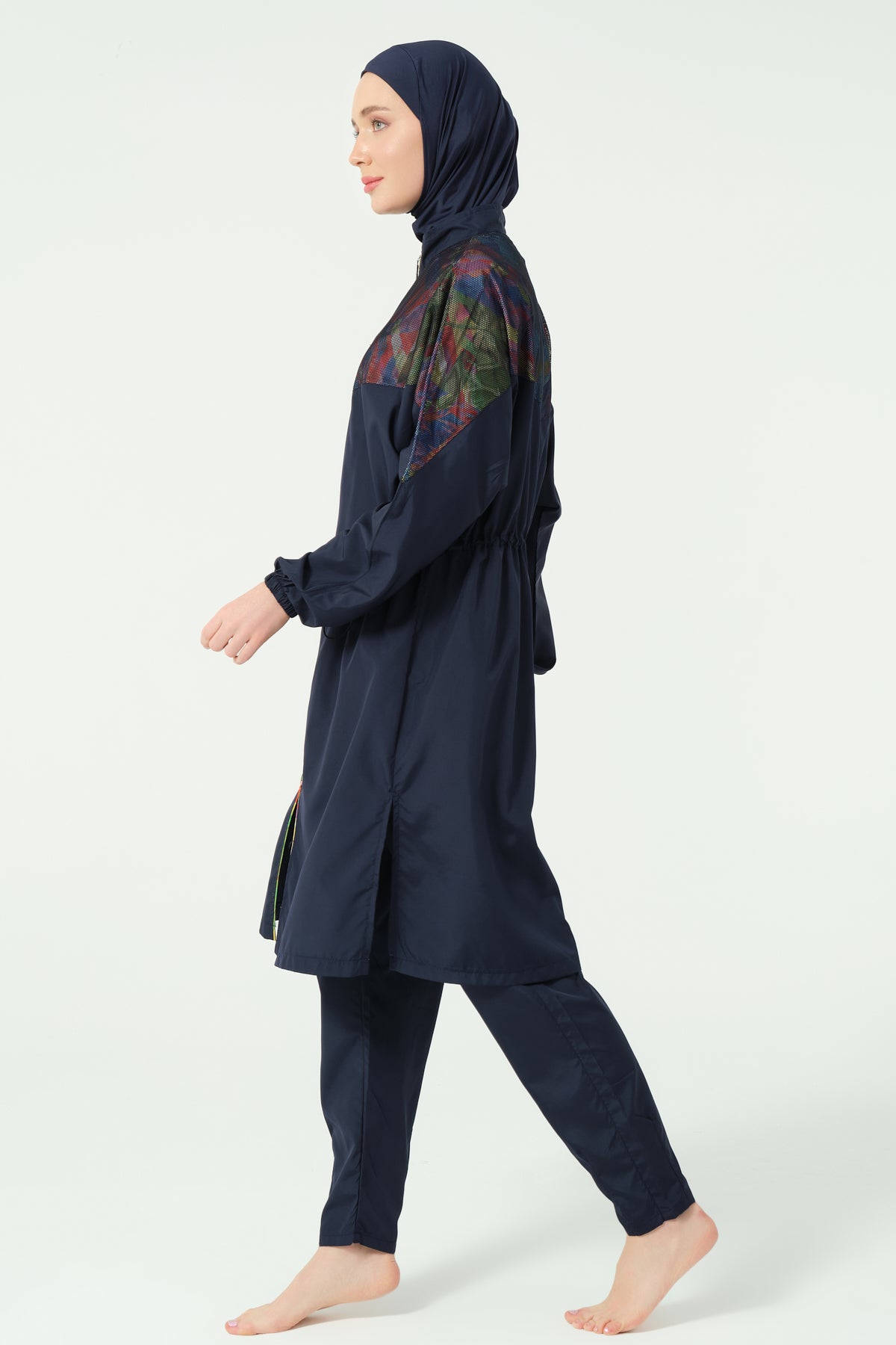 Modest Swimwear Set – Printed Long Top & Flare Pant Heba Boutique