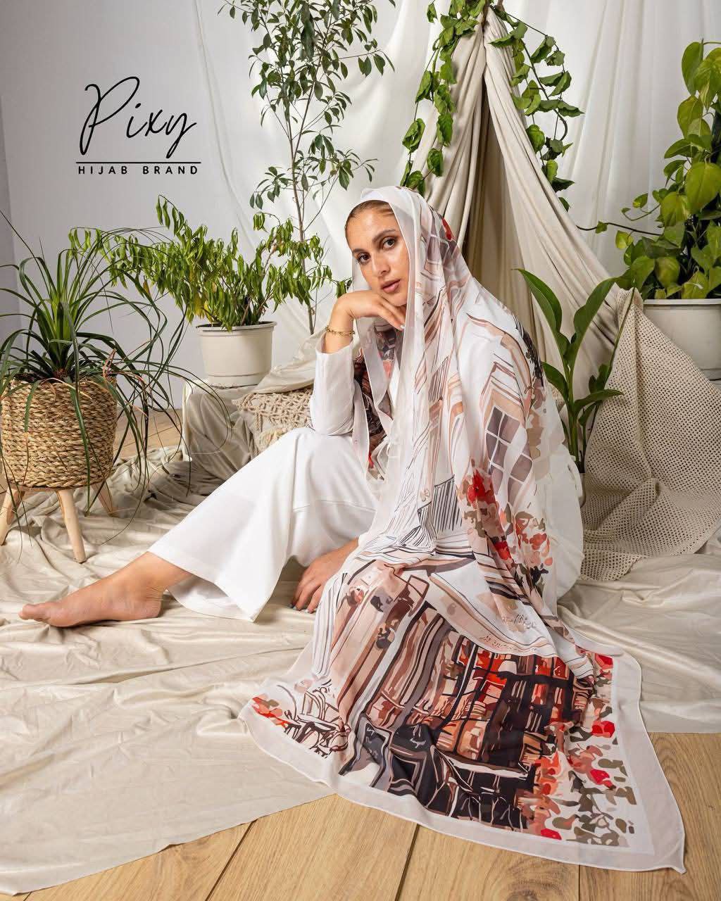 🧕 Digital Printed Crêpe Chiffon Hijab – Elegant & Practical