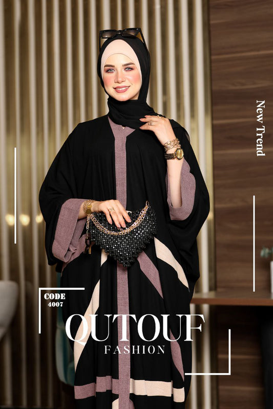 ✨ QUTOUF Abaya – Premium Saudi Crepe | Free Size Modern Modest Wear
