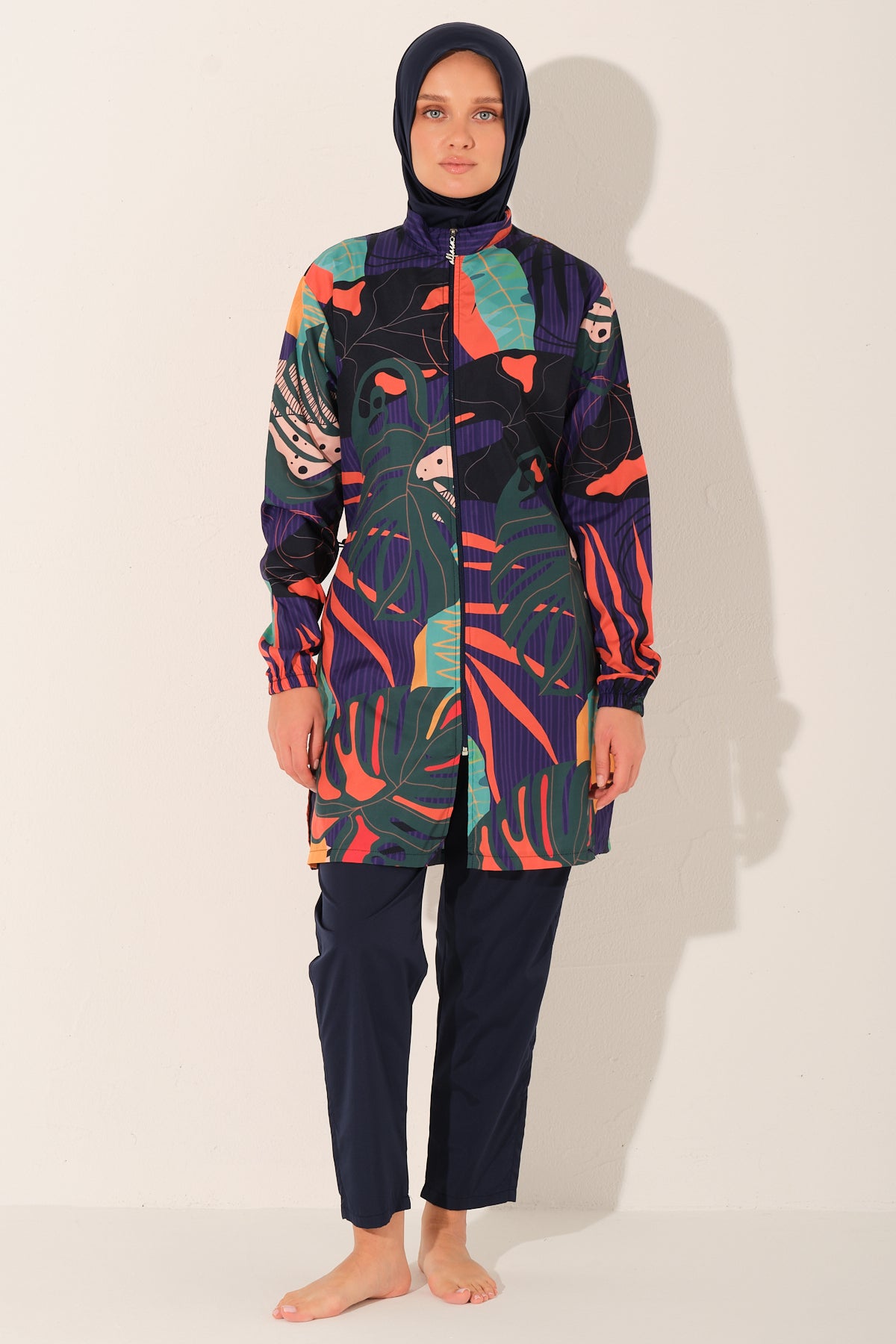 Premium 5-Piece Tropical Burkini Set | Full Coverage Swimwear Heba Boutique