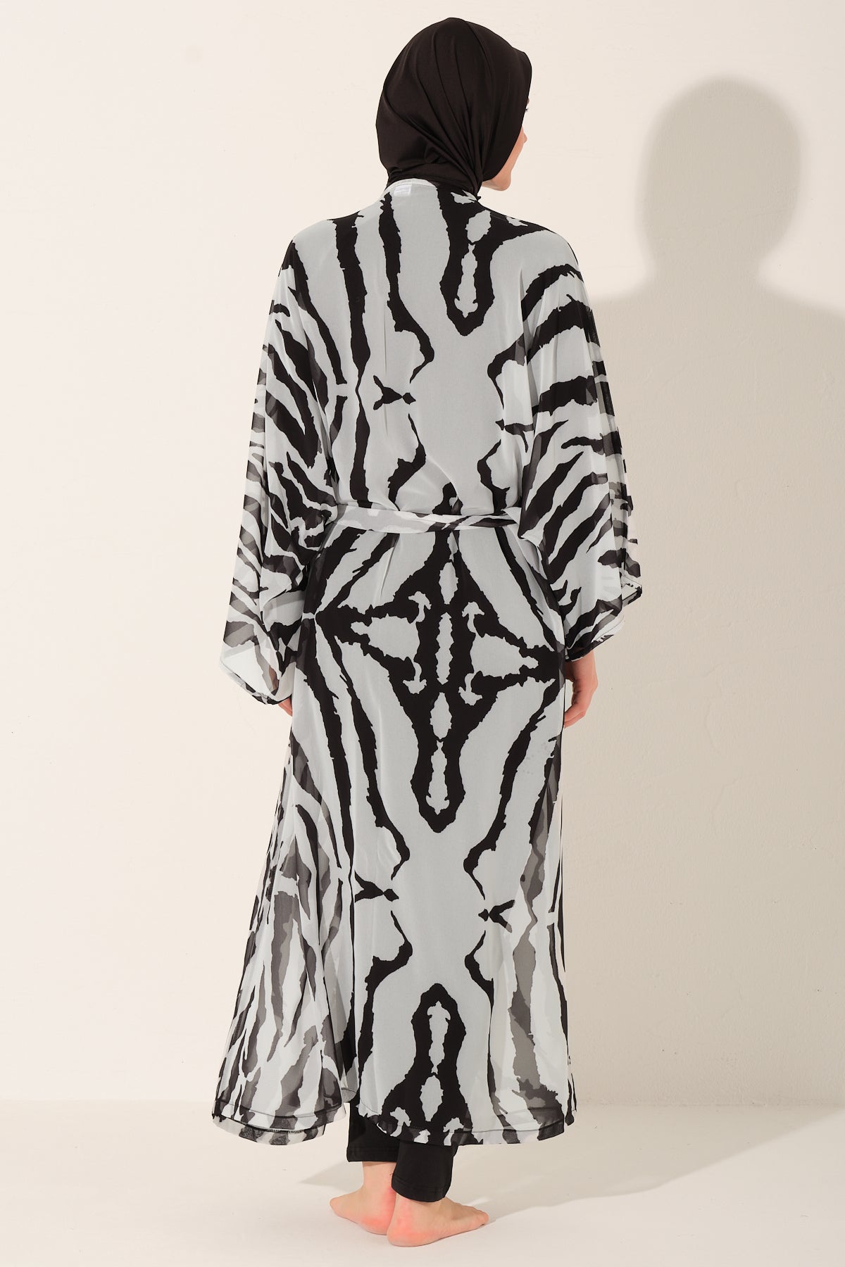 Zebra Luxury Modest Swimwear Set – 4-Piece Full Coverage Swim Look Heba Boutique