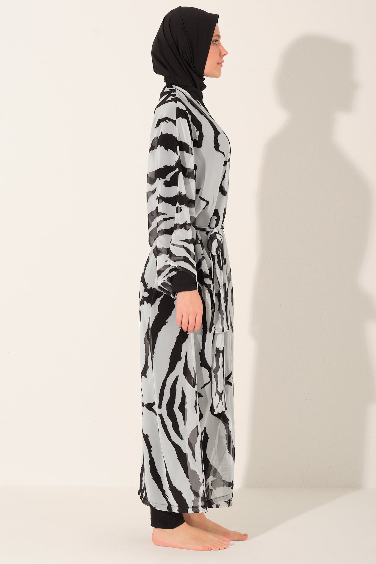 Zebra Luxury Modest Swimwear Set – 4-Piece Full Coverage Swim Look Heba Boutique