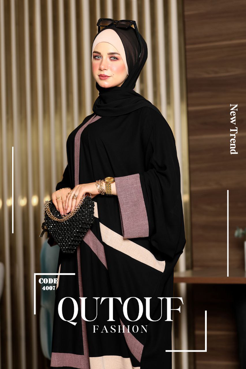 ✨ QUTOUF Abaya – Premium Saudi Crepe | Free Size Modern Modest Wear