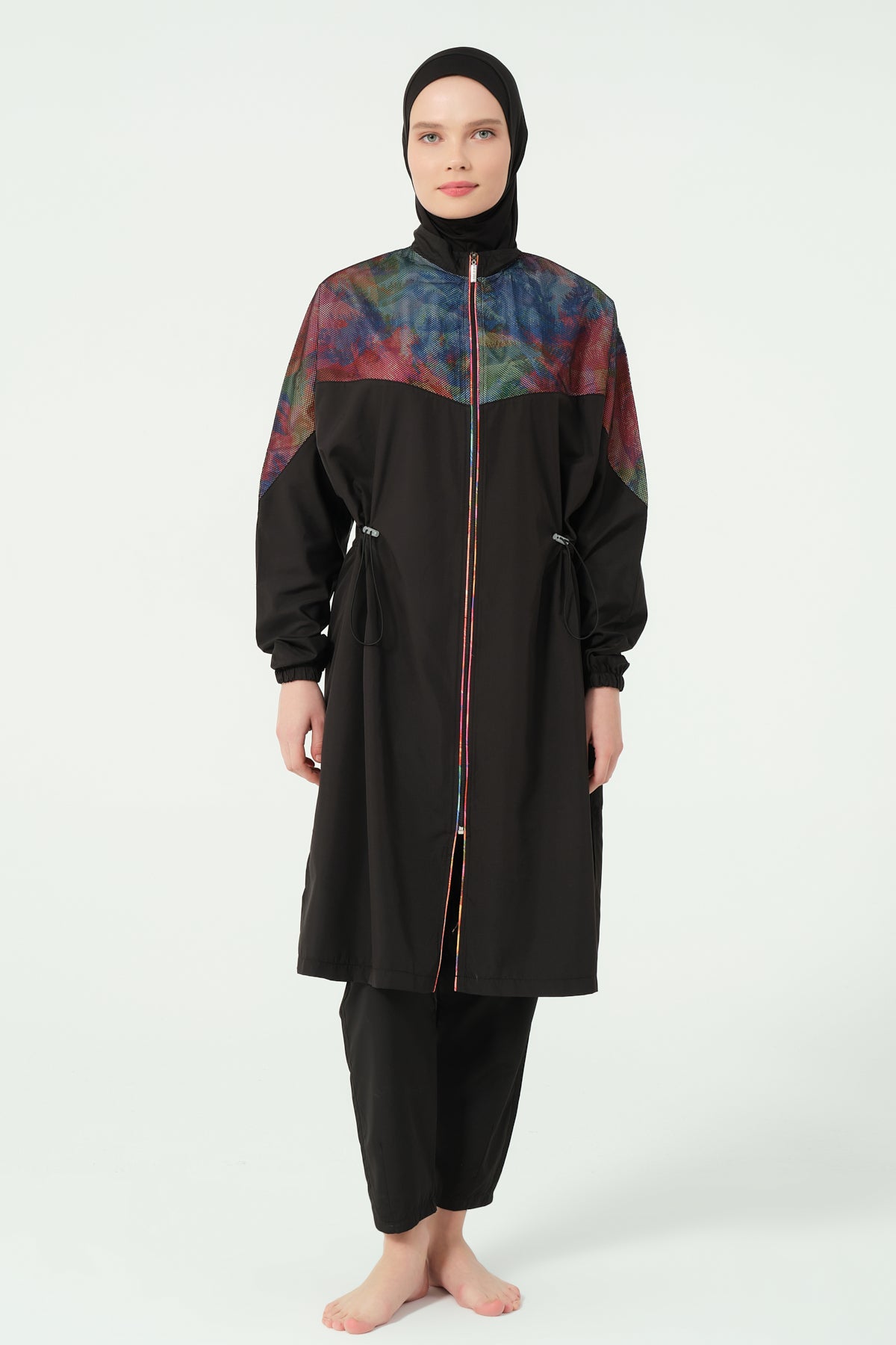 Modest Swimwear Set – Printed Long Top & Flare Pant Heba Boutique