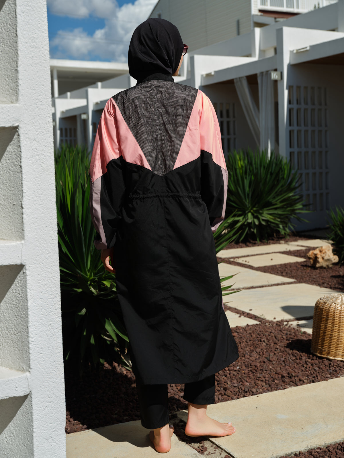 Sporty Modest Swim Set – Color Block Design Heba Boutique