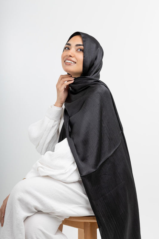 Silk Crinkle Scarf – Lightweight Modest Hijab | Elegant Everyday Wear