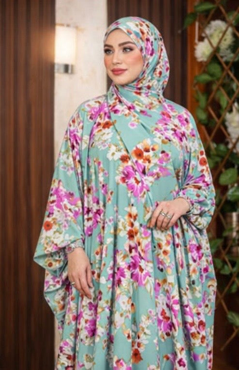 🌸 Modest Floral Isdal – Soft Printed Cotton (Code 6040