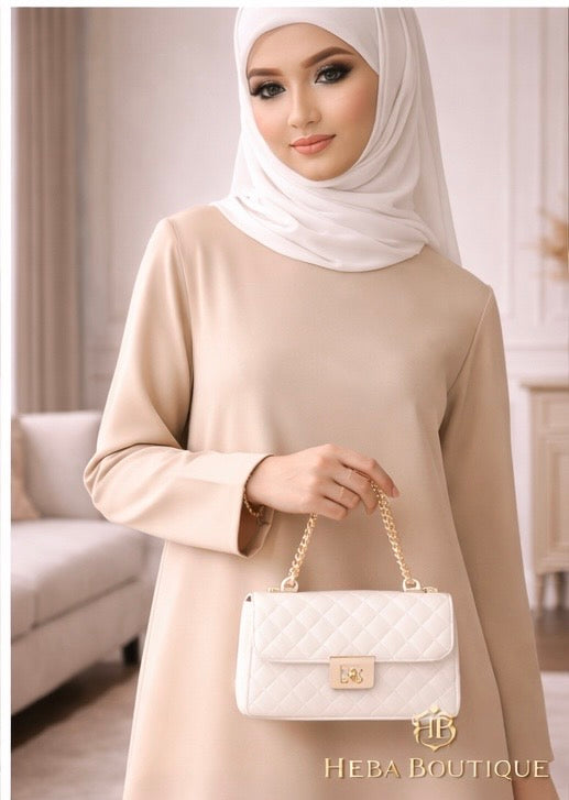 Rosaline Solid Modest Maxi Dress Heba Boutique