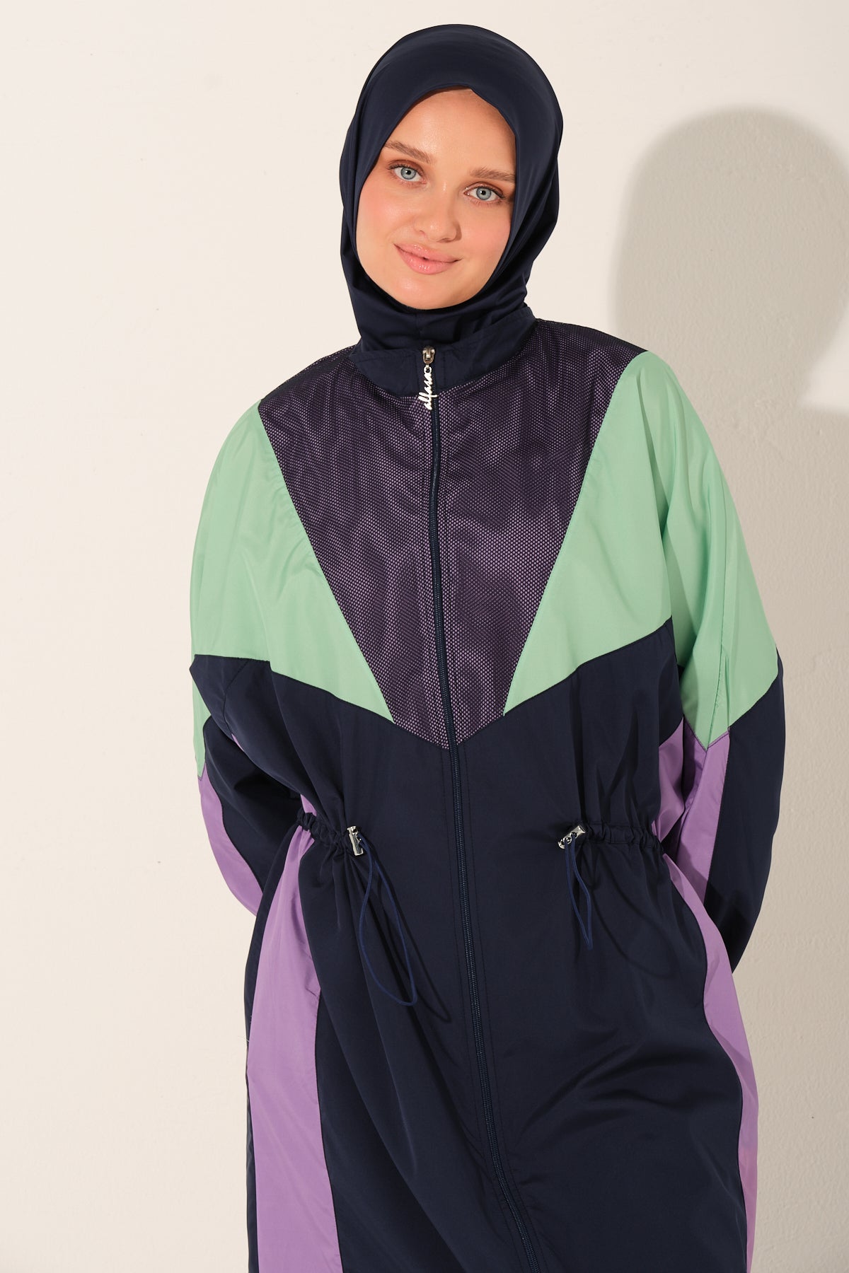 Sporty Modest Swim Set – Color Block Design Heba Boutique