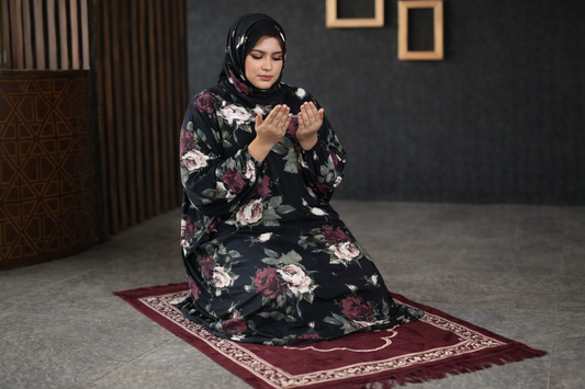 Modest Floral Abaya – Viscose Cotton