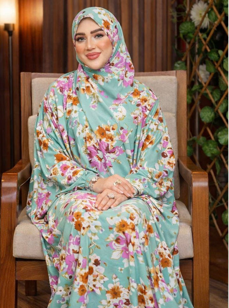 🌸 Modest Floral Isdal – Soft Printed Cotton (Code 6040