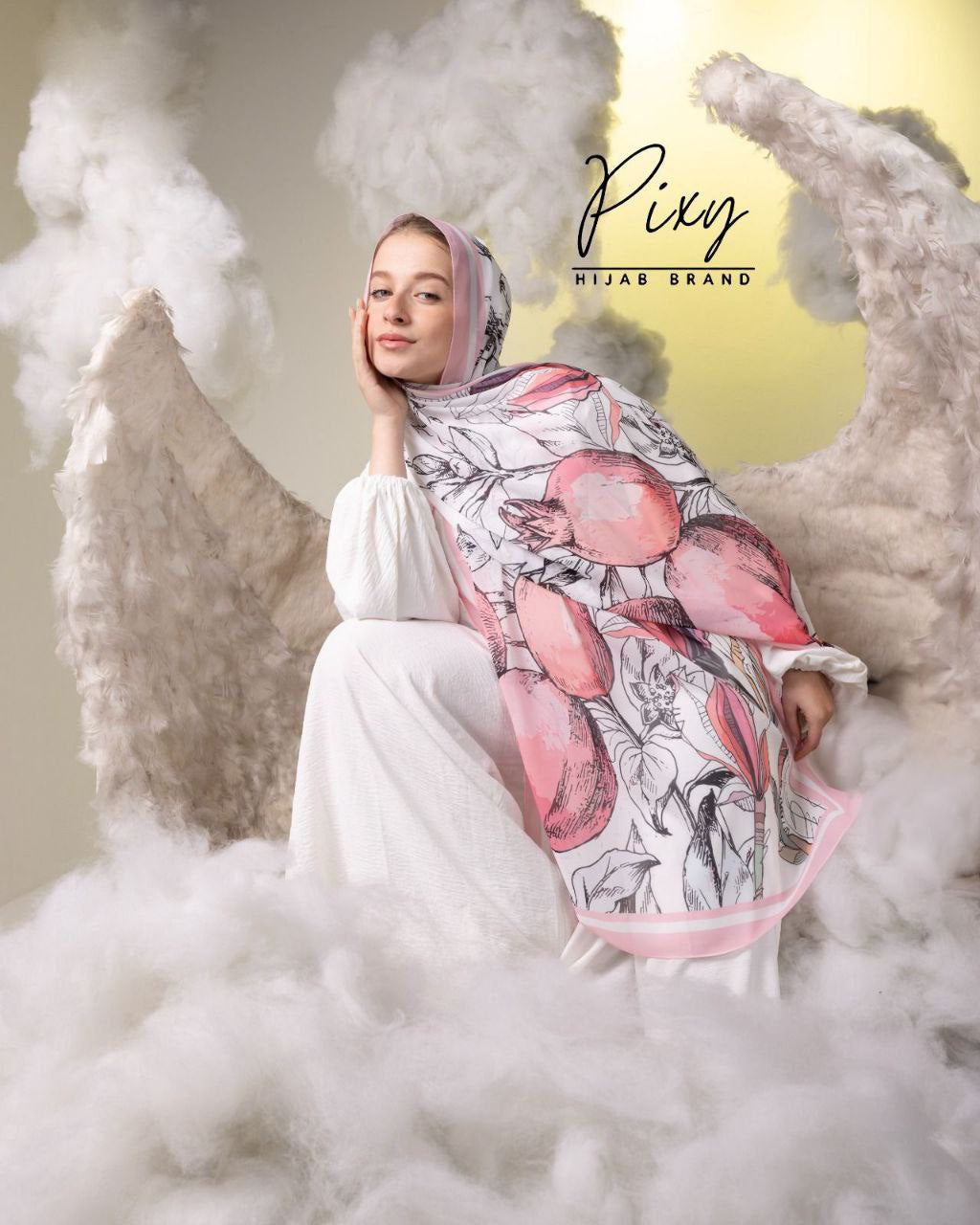 🧕 Digital Printed Crêpe Chiffon Hijab – Elegant & Practical