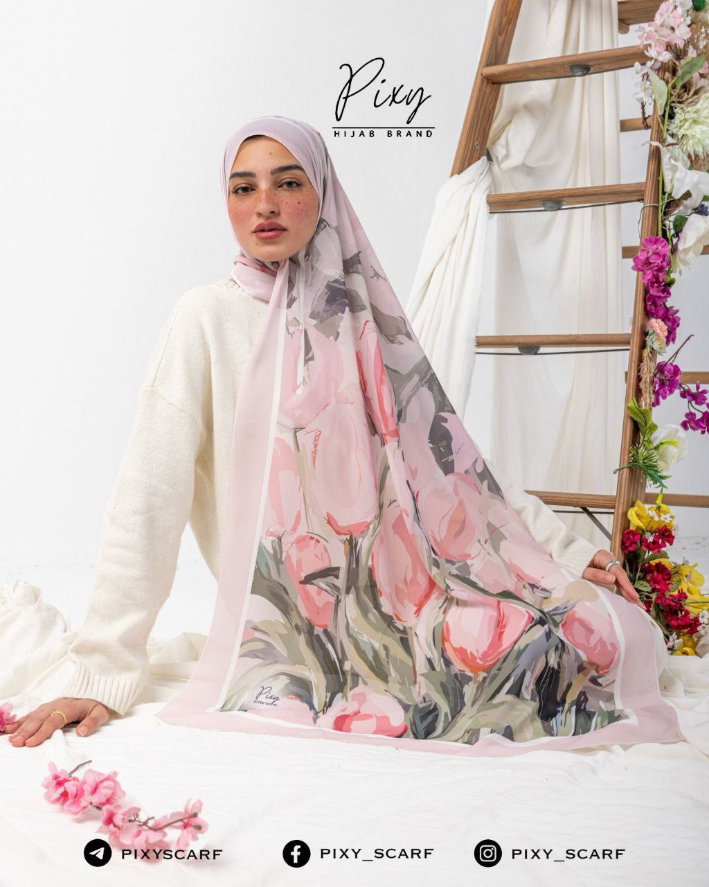 🧕 Digital Printed Crêpe Chiffon Hijab – Elegant & Practical