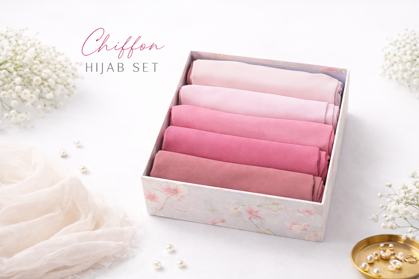 Eid Chiffon Hijab Gift Box – Ready to Gift Heba Boutique