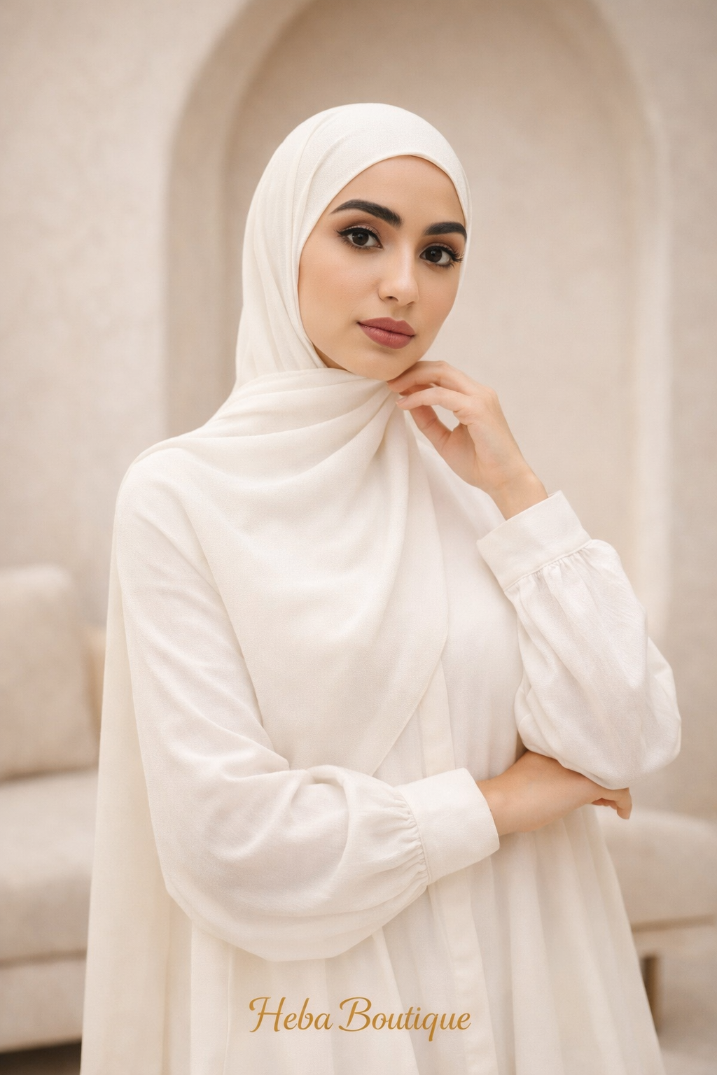 Plain Chiffon Crepe Hijab – 200×70 cm Heba Boutique