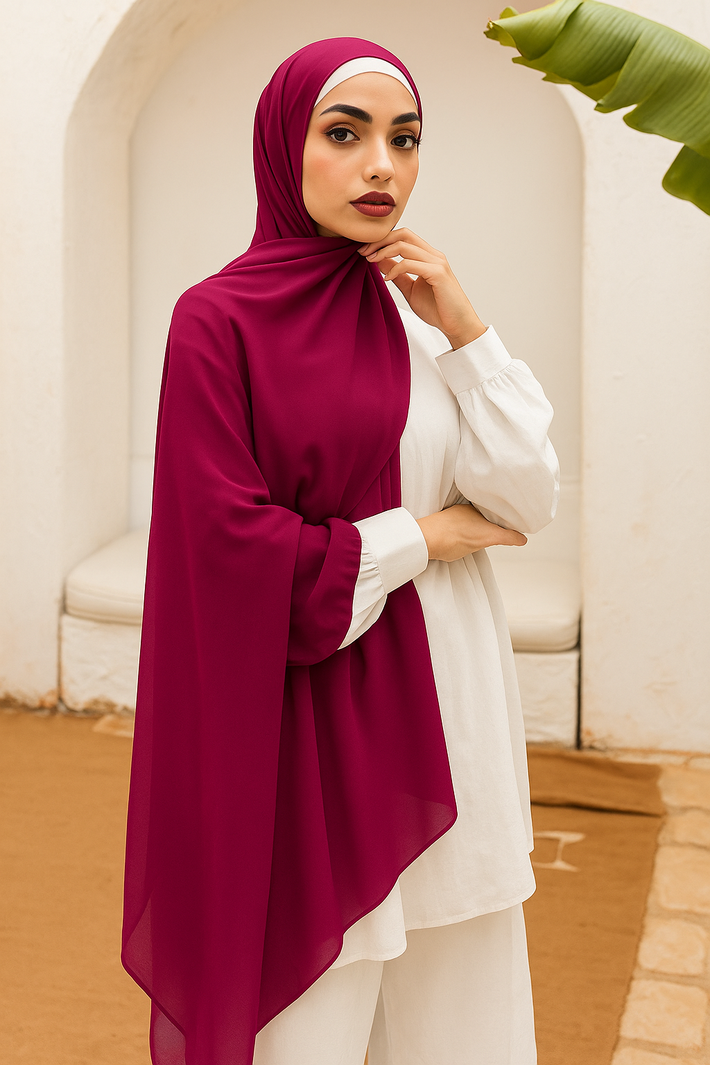 Plain Chiffon Crepe Hijab – 200×70 cm