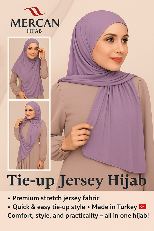 Mercan Tie-up Jersey Hijab – Effortless & Practical